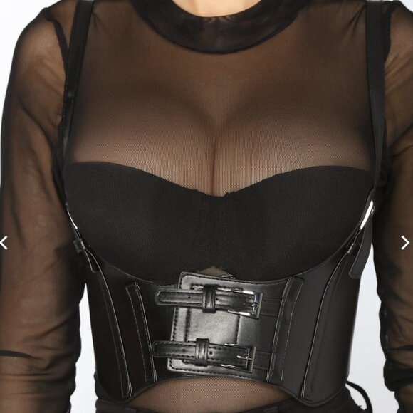 FASHION NOVA Black Suspender Harness Belt Women's Size Small - Picture 4 of 14